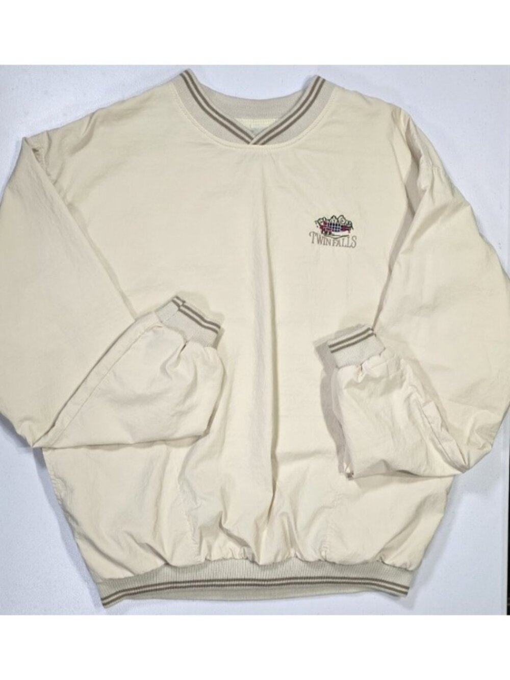 Twin Falls Vintage St. Martin Collection USA Made Golf V-Neck Windbreaker Men L